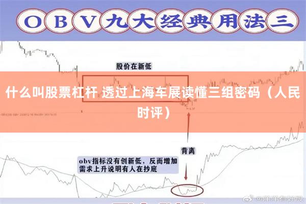 什么叫股票杠杆 透过上海车展读懂三组密码（人民时评）