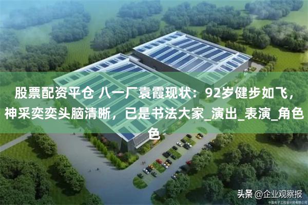 股票配资平仓 八一厂袁霞现状：92岁健步如飞，神采奕奕头脑清晰，已是书法大家_演出_表演_角色