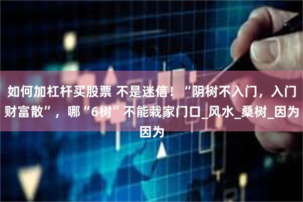 如何加杠杆买股票 不是迷信！“阴树不入门，入门财富散”，哪“6树”不能栽家门口_风水_桑树_因为